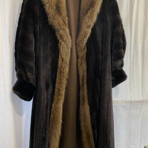 Full-Length Mahogany Mink Fur Coat